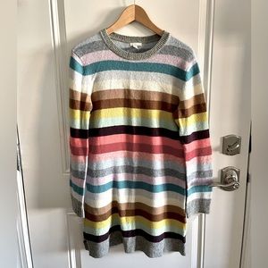 GAP Lambswool Blend Rainbow Sweater Dress, M